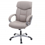 Poltrona sedia ufficio girevole regolabile HWC-A71 design moderno ecopelle grigio tortora