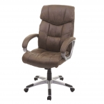 Poltrona sedia ufficio girevole regolabile HWC-A71 design moderno tessuto effetto scamosciato marrone