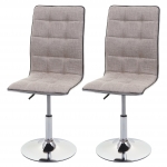 Set 2x sedie HWC-C41 design moderno tessuto sala pranzo avorio grigio