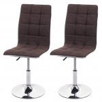 Set 2x sedie HWC-C41 design moderno tessuto sala pranzo marrone