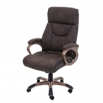 Poltrona sedia ufficio girevole regolabile Dallas design moderno tessuto effetto scamosciato grigio scuro