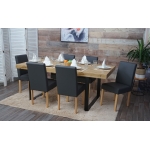 Set 6x sedie Littau ecopelle opaca soggiorno cucina sala da pranzo 56x43x90cm grigio piedi chiari