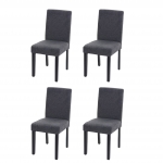 Set 4x sedie Littau tessuto soggiorno cucina sala da pranzo 43x56x90cm antracite piedi scuri