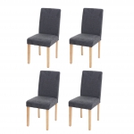 Set 4x sedie Littau tessuto soggiorno cucina sala da pranzo 43x56x90cm antracite piedi chiari