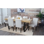 Set 6x sedie Littau tessuto soggiorno cucina sala da pranzo 43x56x90cm avorio beige piedi scuri