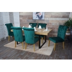 Set 6x sedie per sala da pranzo soggiorno HWC-D22 100x51x64cm velluto verde con gambe dorate