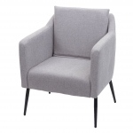 Poltrona Lounge HWC-H93a sedia relax 88x70x70cm ~ tessuto grigio chiaro