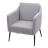 Poltrona Lounge HWC-H93a sedia relax 88x70x70cm ~ tessuto grigio chiaro
