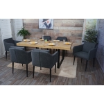 Set 6x poltrone sedie pranzo soggiorno Lounge HWC-H93 ~ tessuto grigio scuro