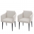 Set 2x poltrone sedie pranzo soggiorno Lounge HWC-H93 ~ tessuto avorio beige