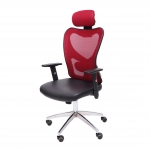 Poltrona sedia ufficio girevole regolabile T350 Atlanta ecopelle design moderno rosso