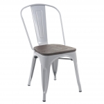 Sedia bistrot seduta in legno design industriale HWC-A73 metallo verniciato grigio