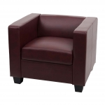 Poltrona sofa lounge moderno elegante serie Lille M65 75x86x70cm ecopelle bordeaux