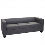Serie Lille M65 divano sofa 3 posti 75x191x70cm ecopelle grigio scuro
