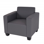 Salotto modulare componibile lounge moderno Lione N71 ecopelle poltrona grigio scuro