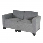 Salotto modulare componibile lounge moderno Lione N71 tessuto divano 2 posti grigio