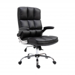 Poltrona sedia ufficio girevole regolabile HWC-J21 ergonomica ecopelle nero