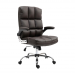 Poltrona sedia ufficio girevole regolabile HWC-J21 ergonomica ecopelle marrone