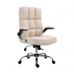 Poltrona sedia ufficio girevole regolabile HWC-J21 ergonomica tessuto avorio beige