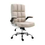 Poltrona sedia ufficio girevole regolabile HWC-J21 ergonomica tessuto marrone chiaro