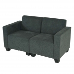 Salotto modulare componibile lounge moderno Lione N71 tessuto divano 2 posti antracite