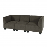 Salotto modulare componibile lounge moderno Lione N71 tessuto divano 3 posti alto marrone
