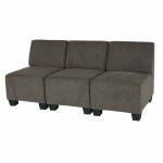 Salotto modulare componibile lounge moderno Lione N71 tessuto divano 3 posti senza braccioli marrone