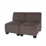 Salotto modulare componibile lounge moderno Lione N71 tessuto divano 2 posti senza braccioli marrone
