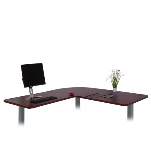 Piano tavolo angolare 90 per scrivania HWC-D40 HDF PVC ~ colore ciliegia