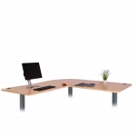 Piano tavolo angolare 90 per scrivania HWC-D40 HDF PVC ~ legno chiaro
