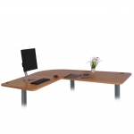 Piano tavolo angolare 90 per scrivania HWC-D40 HDF PVC ~ legno struttura