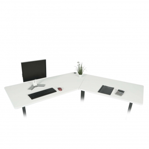 Piano tavolo angolare 120 per scrivania HWC-D40 HDF PVC ~ bianco