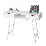 Scrivania consolle tavolino sideboard HWC-E92 legno effetto 3D 100x40cm bianco