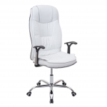 Poltrona sedia da ufficio ergonomica girevole HWC-F14 ecopelle bianco
