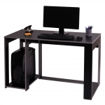 Scrivania ufficio computer HWC-J26 MDF 60x120x76cm nero e grigio