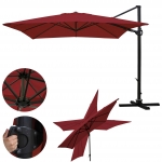 Ombrellone parasole HWC-A39 girevole 3x3m senza base bordeaux