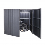 Garage armadio per biciclette serratura HWC-J29 acciaio ~ 2 bici 172x213x112cm grigio