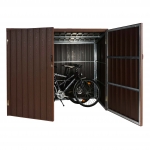 Garage armadio per biciclette serratura HWC-J29 acciaio ~ 2 bici 172x213x112cm marrone