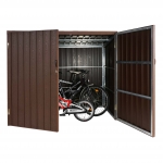 Garage armadio per biciclette serratura HWC-J29 acciaio ~ 4 bici 172x213x160cm marrone