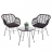 Set salotto giardino esterno salottino con tavolino HWC-G17 polyrattan design moderno antracite con cuscini antracite