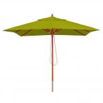 Ombrellone parasole quadrato HWC-C57 legno alluminio tessuto 300g/m 3x3m verde chiaro