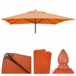 Telo copertura ricambio per ombrelloni quadrati HWC-C57 tessuto 300g/m 3x3m arancione