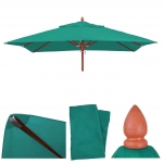 Telo copertura ricambio per ombrelloni quadrati HWC-C57 tessuto 300g/m 3x3m verde