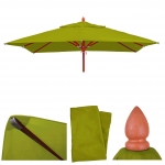 Telo copertura ricambio per ombrelloni quadrati HWC-C57 tessuto 300g/m 3x3m verde chiaro