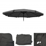 Telo copertura ombrellone Merano poliestere  5m con volante antracite