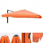 Telo copertura per ombrelloni quadrati decentrati 295x295cm volante arancione