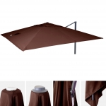 Telo copertura per ombrelloni quadrati decentrati 335x335cm marrone