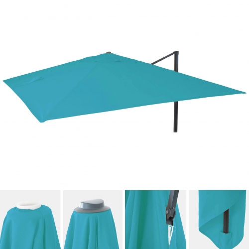 Telo copertura per ombrelloni quadrati decentrati 335x335cm azzurro