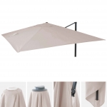 Telo copertura per ombrelloni rettangolari decentrati 395x295cm avorio grigio