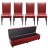 Set soggiorno panca contenitore Kriens xxl con 4x sedie littau cucina moderno sala pranzo ecopelle rosso